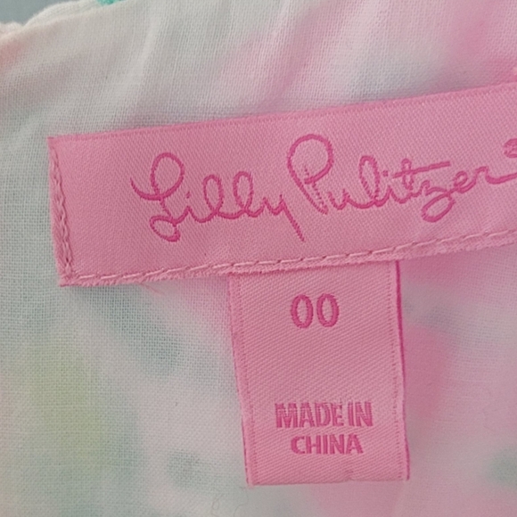 Lilly Pulitzer Floral Print Polished Cotton Shift Dress Size 00 - Picture 3 of 6